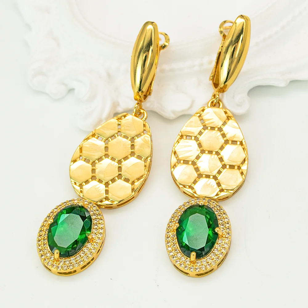 GZJPEI 2026 New Green Zircon Jewelry Set Luxury Wedding Jewelry Accessories For Women Mother's Day Gift Valentine's Day Gift - Image 13