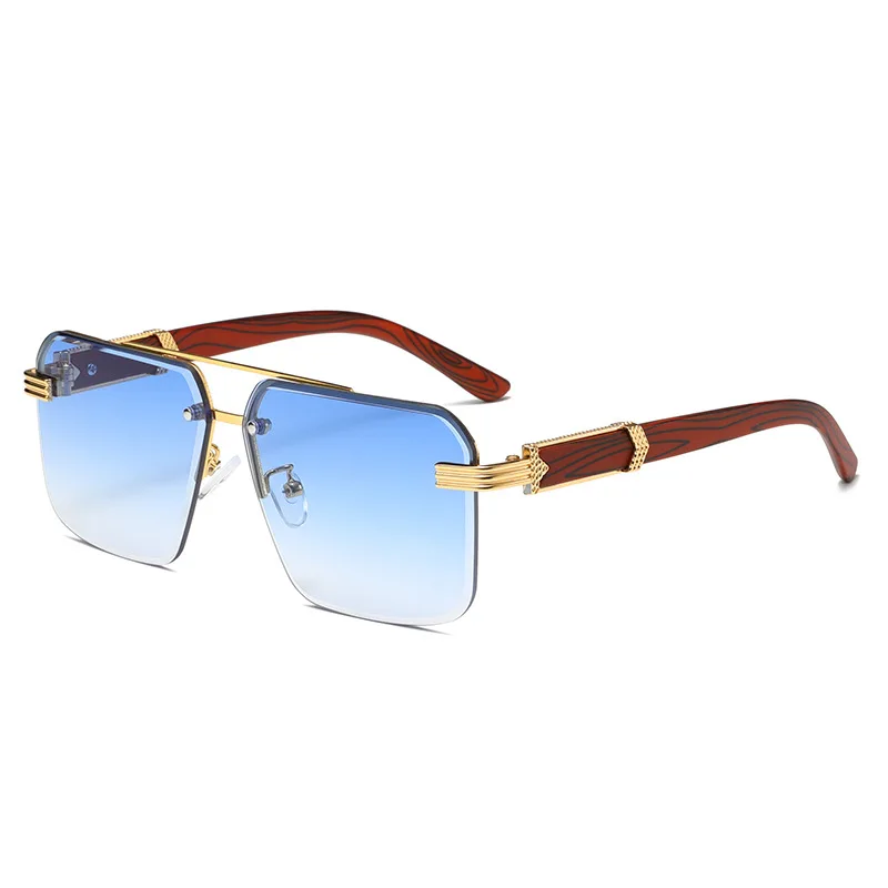 A Pair of Textured Double-Bridge Trendy Fashion Sunglasses, Suitable for Streetwear, Parties, Music Festivals, Gifting and Vacat - Image 16