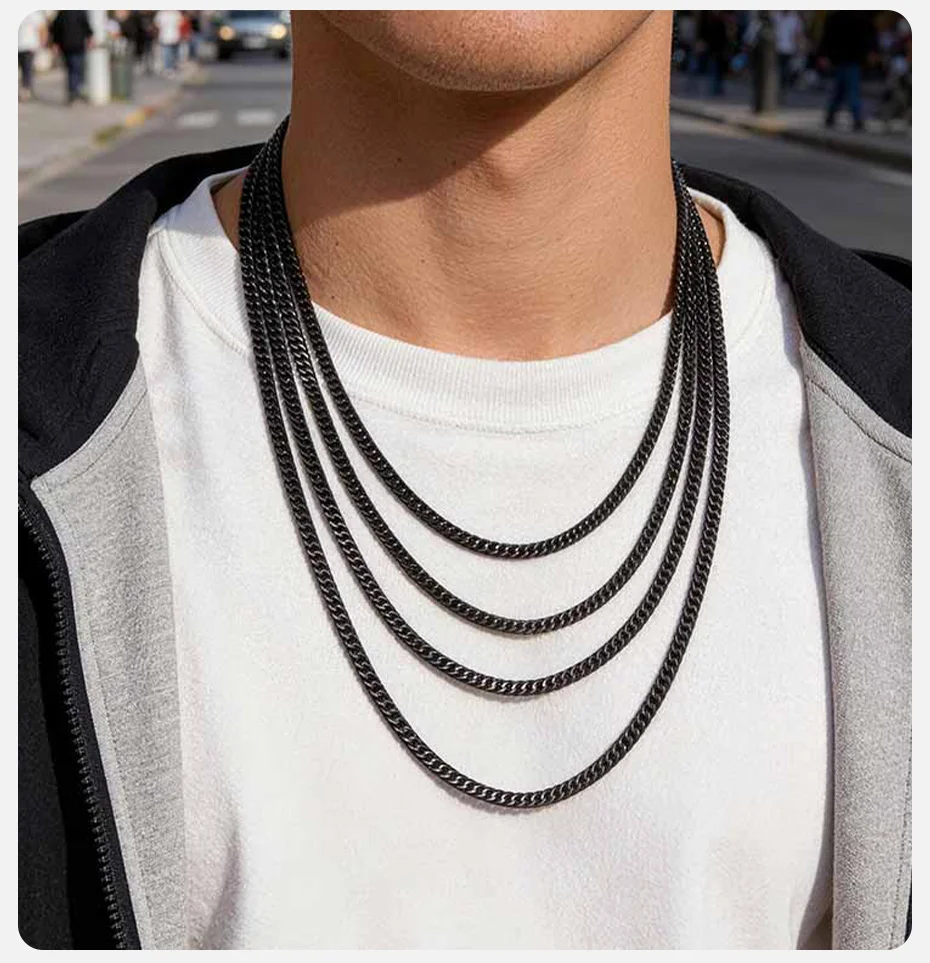 Vnox 3/5/7/9mm Thick Cuban Chain Necklaces for Men Women,Simple Miami Curb Links Collar,Waterproof Stainless Steel Unisex Chain - Image 30