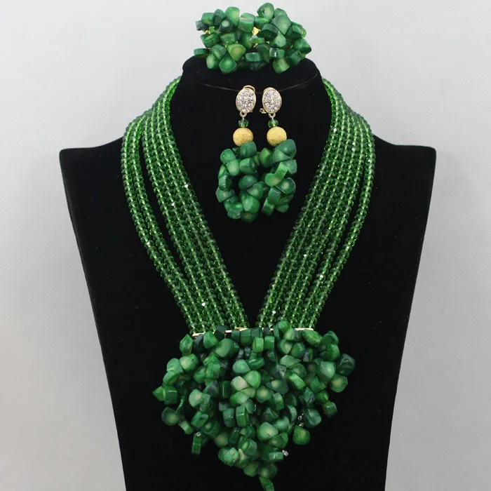 African Beads Jewelry Set Orange Coral And Crystal Nigerian Wedding Bridal Jewelry Sets ABK084 - Image 44