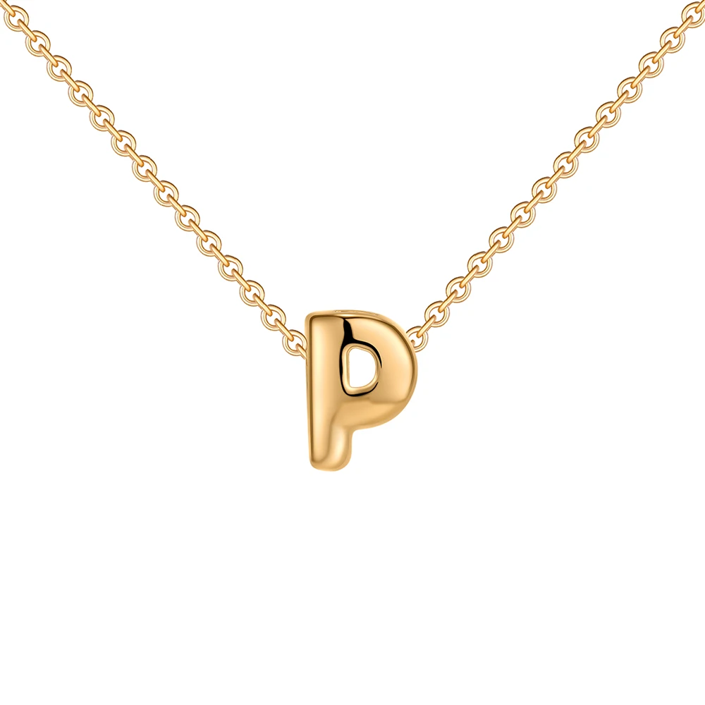 Dainty Mini Bubble Letter Necklace Gold Plated Balloon Initial Tiny Small Pendent Necklaces for Women Jewelry Teen Girls Gifts - Image 29