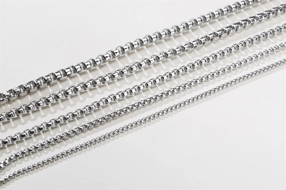 Round Box Chain for Men Boys,Gold Silver Black Plated Stainless Steel Chain Collars,Unisex Jewelry Gifts,18 to 30 Inch - Image 13