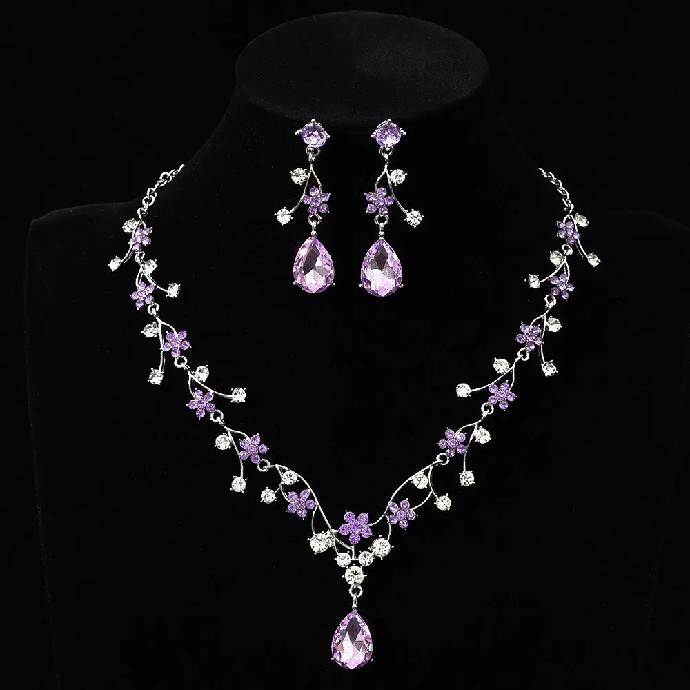 Rhinestone Water Drop Bridal Jewelry Sets Shiny Adjustable Exquisite Jewelry Sets Aesthetic Handmade Choker Necklace Earring Set - Image 15