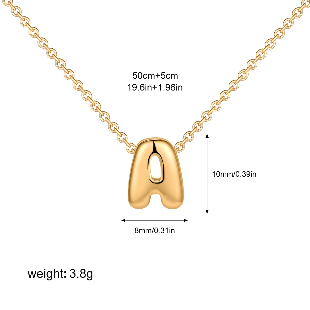 Dainty Mini Bubble Letter Necklace Gold Plated Balloon Initial Tiny Small Pendent Necklaces for Women Jewelry Teen Girls Gifts - Image 6