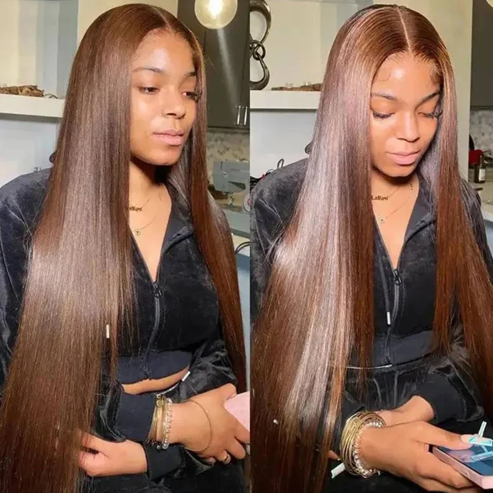 Chocolate Brown Straight Human Hair Bundles Color 4 Straight Virgin Human Hair 15A Unprocessed Chocolate Straight Hair Extension - Image 19