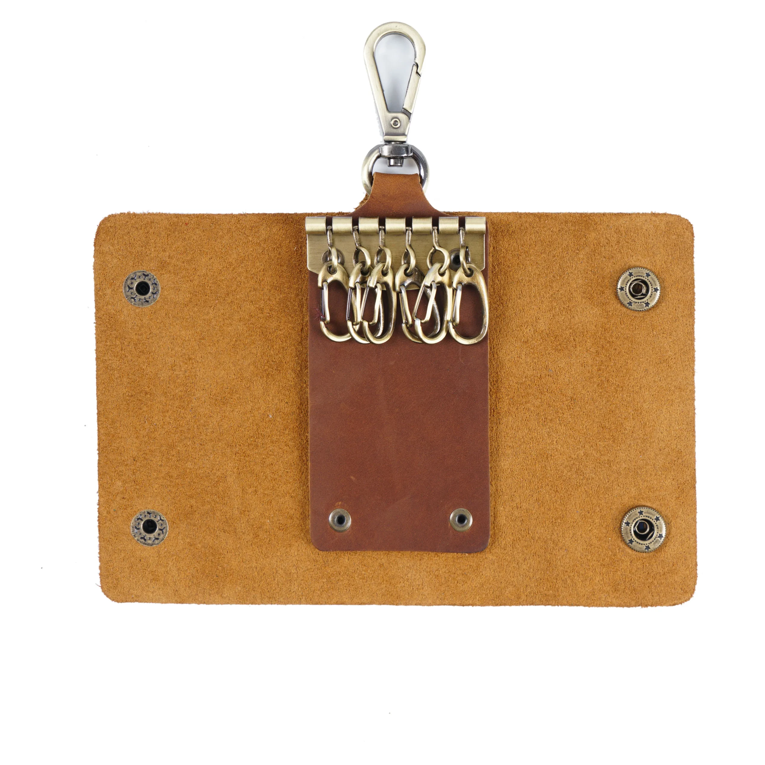 Aiguo Niu Vintage Leather Key Holder: Handmade Cowhide Multi-Functional Men's Belt Clip with Buckle for Car & Home Use - Image 4