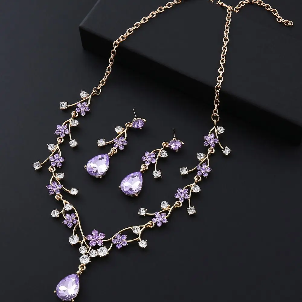 Rhinestone Water Drop Bridal Jewelry Sets Shiny Adjustable Exquisite Jewelry Sets Aesthetic Handmade Choker Necklace Earring Set - Image 20