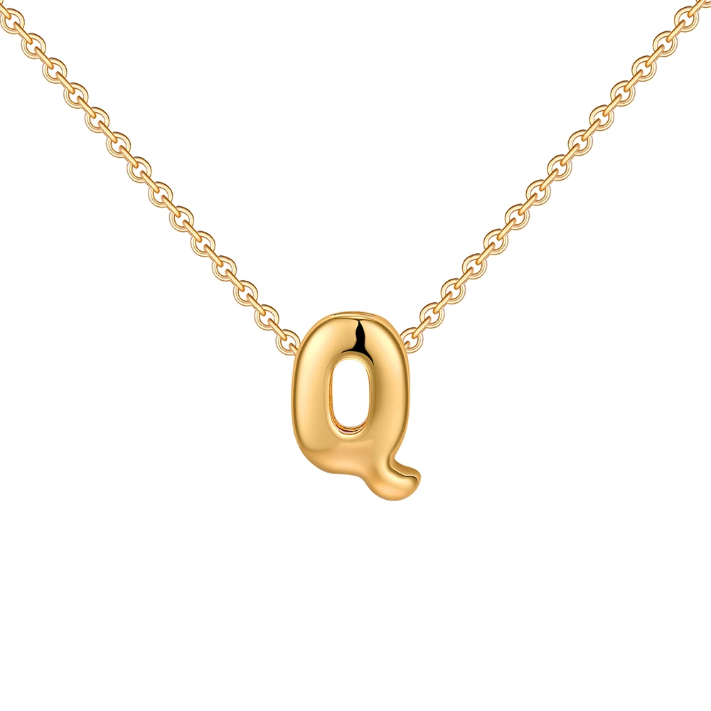 Dainty Mini Bubble Letter Necklace Gold Plated Balloon Initial Tiny Small Pendent Necklaces for Women Jewelry Teen Girls Gifts - Image 28