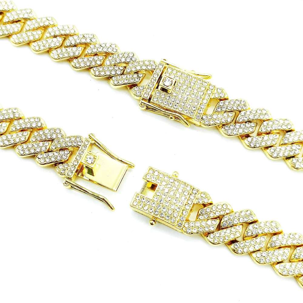 Fashion Men Cuban Link Iced Out Necklace 14MM width Rhinestones Chain Rapper CZ Cuban Chain Necklace Hip Hop Birthday Jewelry - Image 8