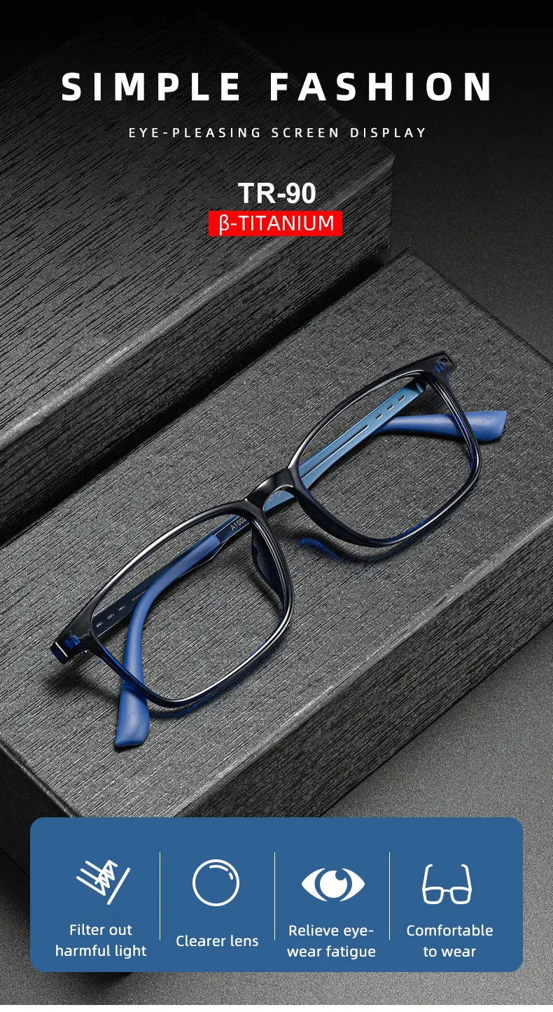 KANSEPT High Quality UltraLight Pure Titanium Anti Blue Reading Glasses Myopia Hyperopia Optical Glasses Prescription Eyewear - Image 12