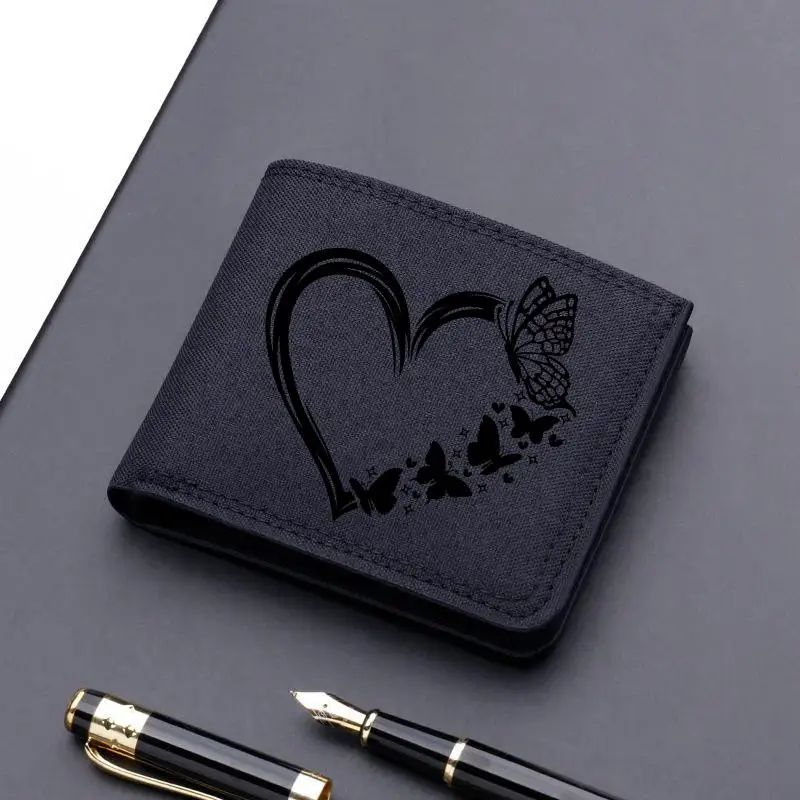 Horse Dragon Pattern Canvas Boy Girl Kids Wallet Black Card Holder Male Money Bag Bank Holder Short Purse Credit Card Case Bag - Image 13