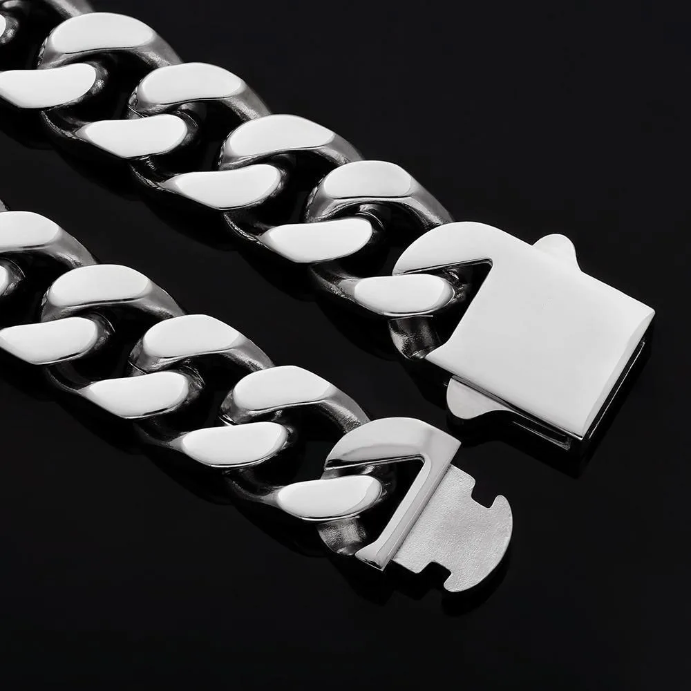 8-16mm HipHop Miami Curb Cuban Chain Necklace Stainless Steel Men Cuban Link Chain Rappe Jewelry - Image 24