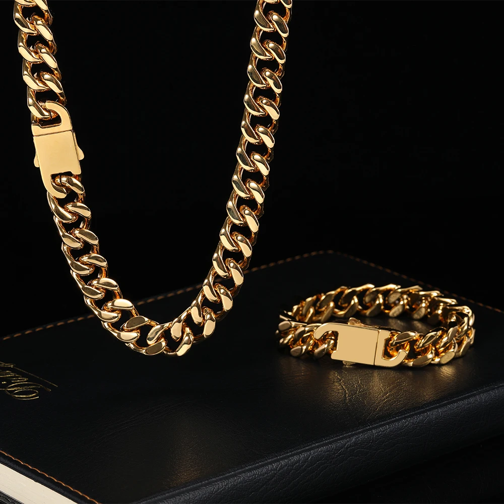 8-16mm HipHop Miami Curb Cuban Chain Necklace Stainless Steel Men Cuban Link Chain Rappe Jewelry - Image 29