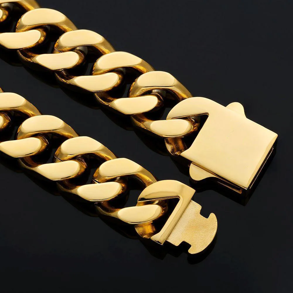 8-16mm HipHop Miami Curb Cuban Chain Necklace Stainless Steel Men Cuban Link Chain Rappe Jewelry - Image 28