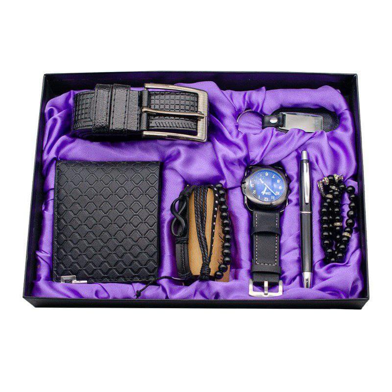 Fancy Collection 7-in-1 Men's Executive Set - Black and Brown - Image 2