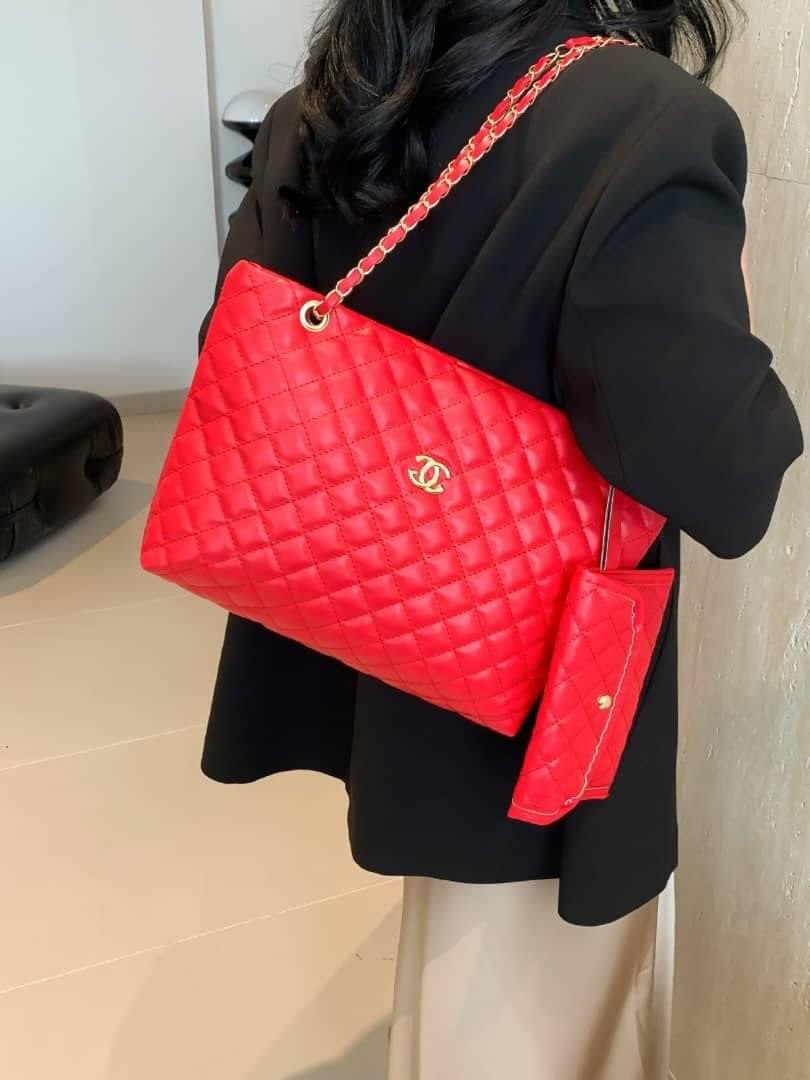 Chanel-Inspired Quilted "Duo-Luxe" Tote - Image 2