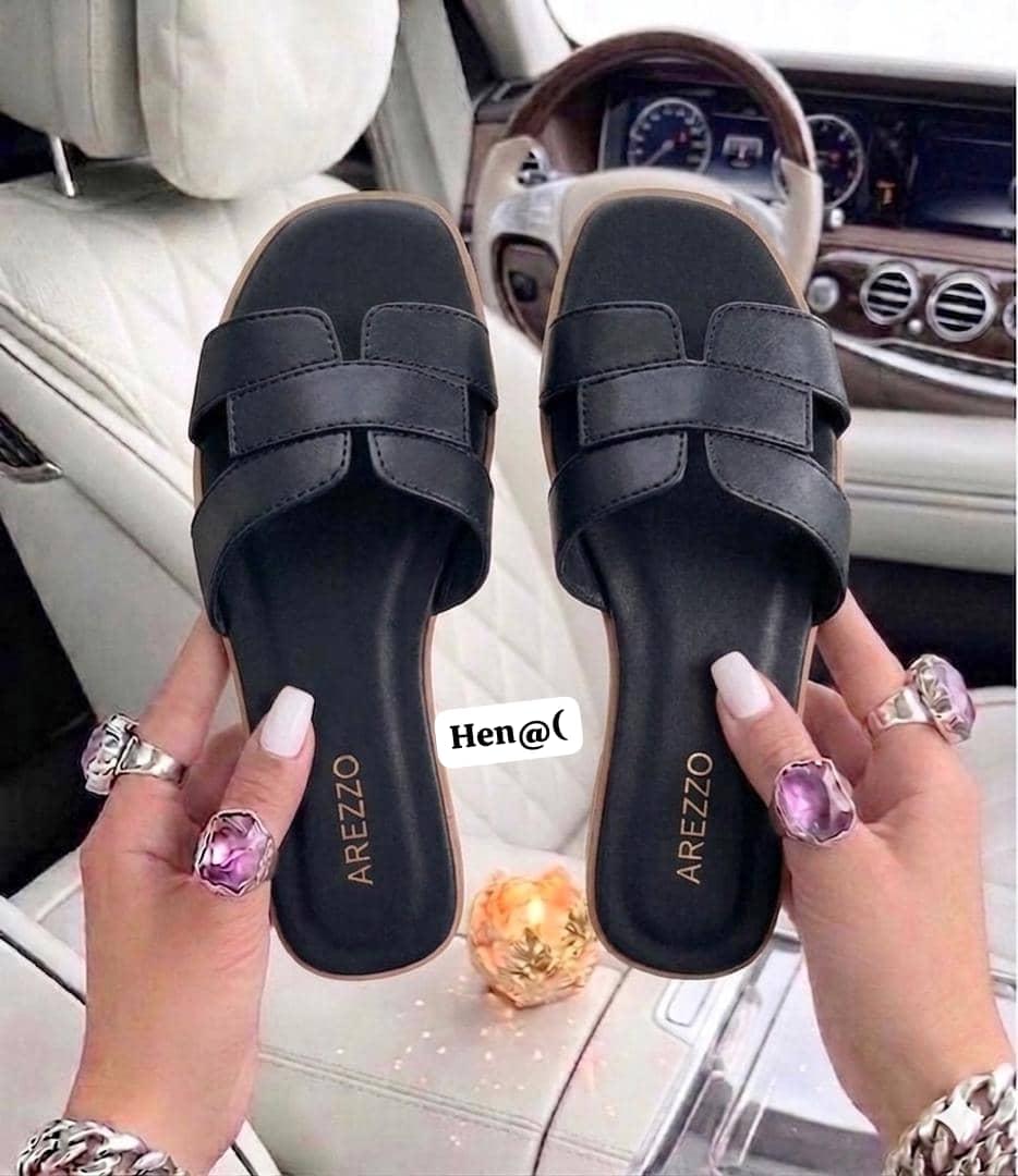Arezzo "Icon" Leather Slides - Image 2