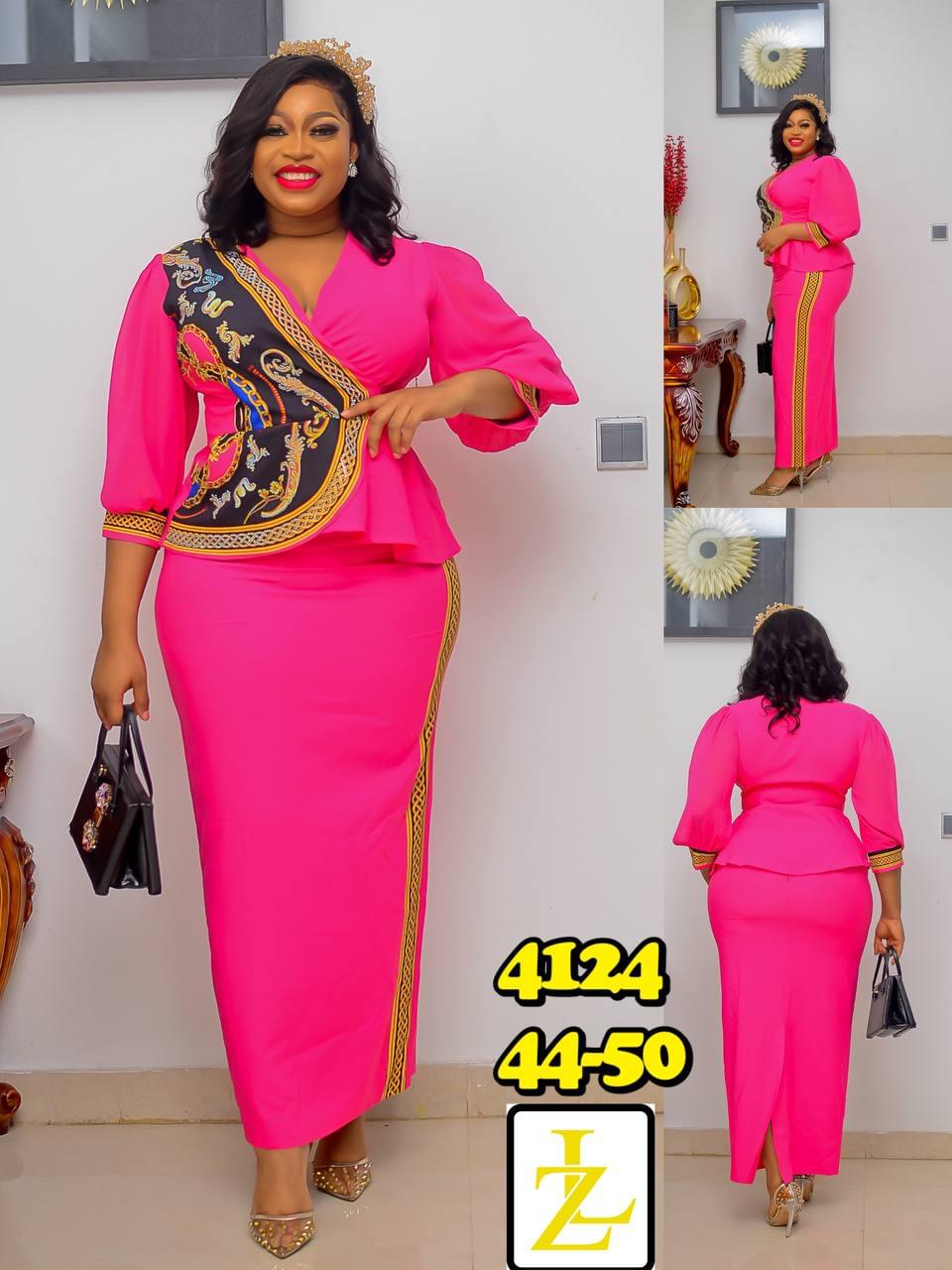 Two-Piece Peplum Top and Midi Skirt Set - Image 2