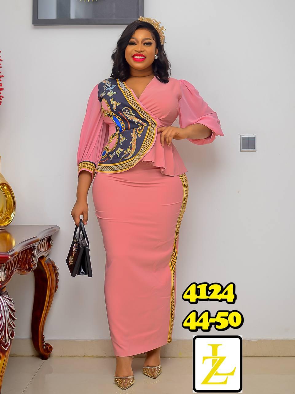 Two-Piece Peplum Top and Midi Skirt Set