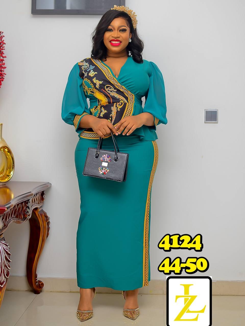 Two-Piece Peplum Top and Midi Skirt Set - Image 6