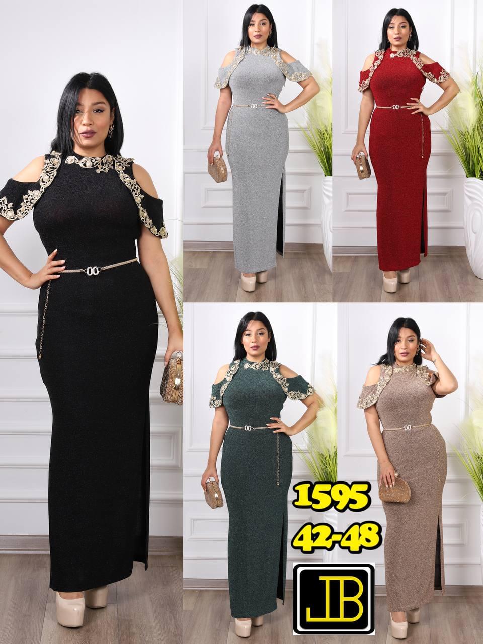 Luxury Cold-Shoulder Metallic Evening Gown with Ornate Gold Lace Trim  - Image 6