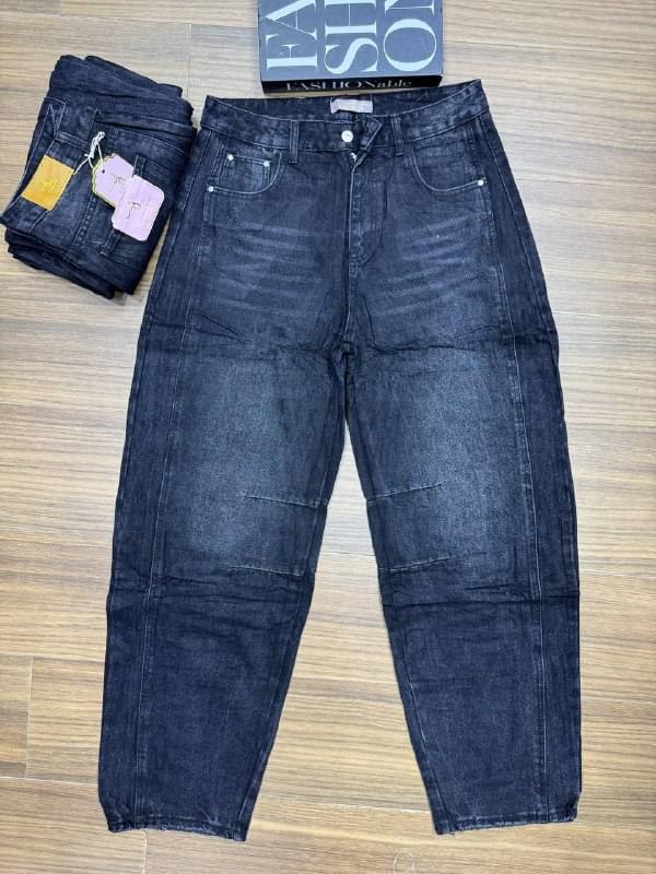 Women’s High-Waisted Relaxed-Fit Denim Trousers
