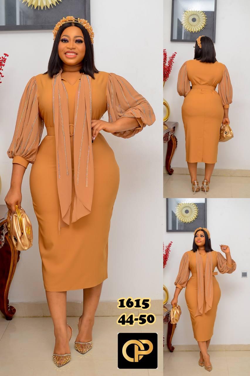 Aurora Pleated Fan-Sleeve Gown