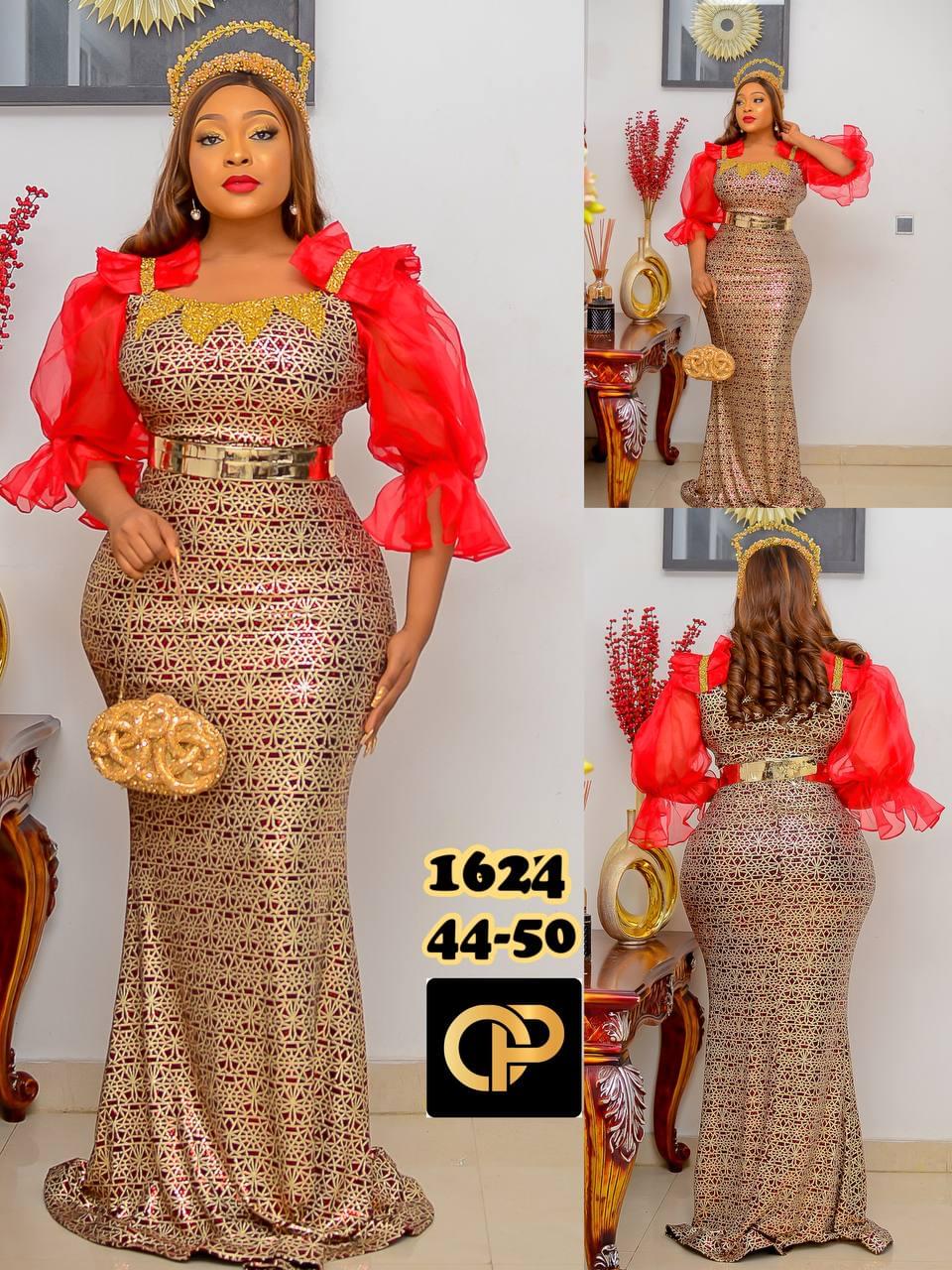 Moremi Luxury Crepe Embroidered Gown