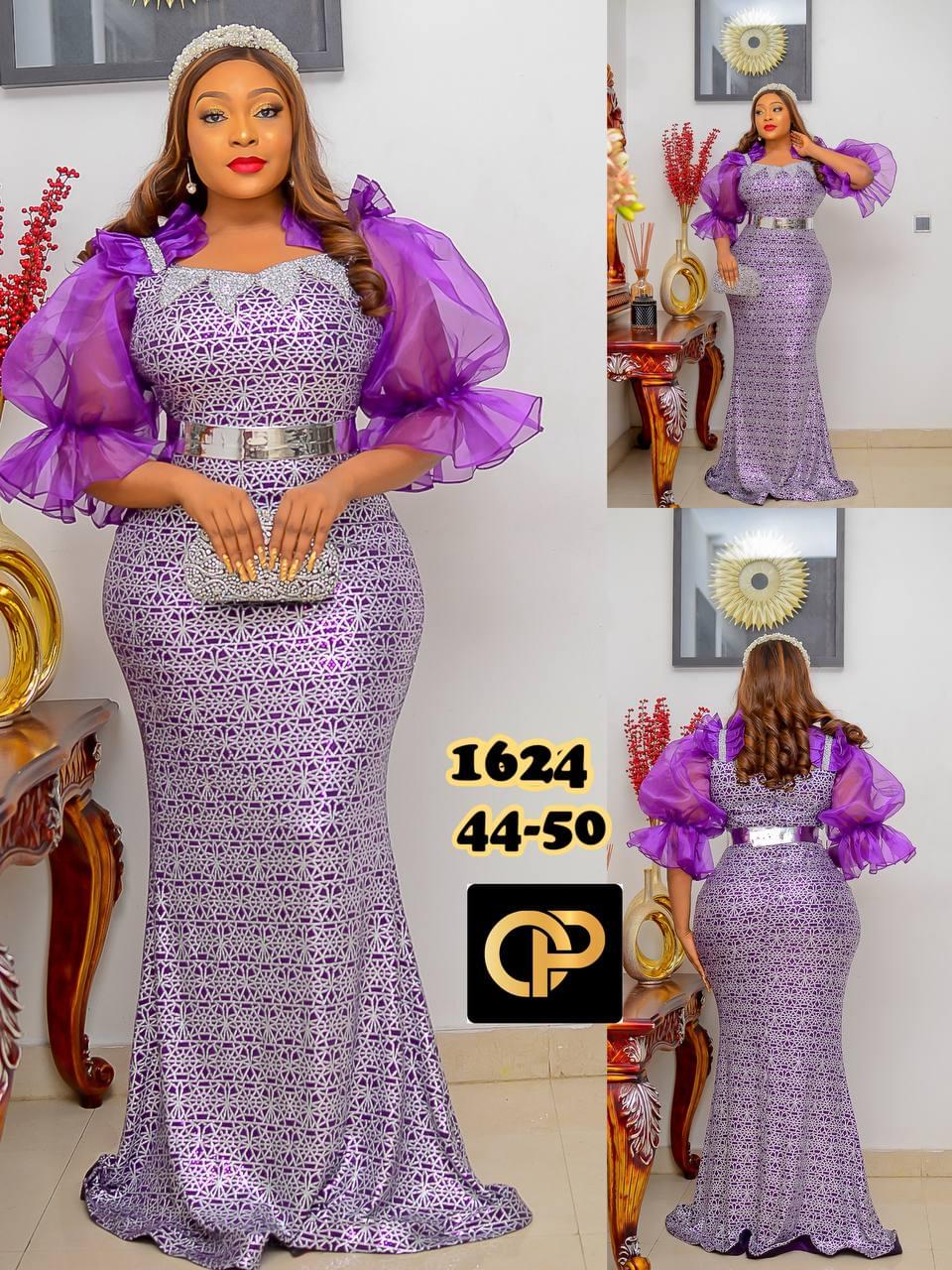 Moremi Luxury Crepe Embroidered Gown - Image 3