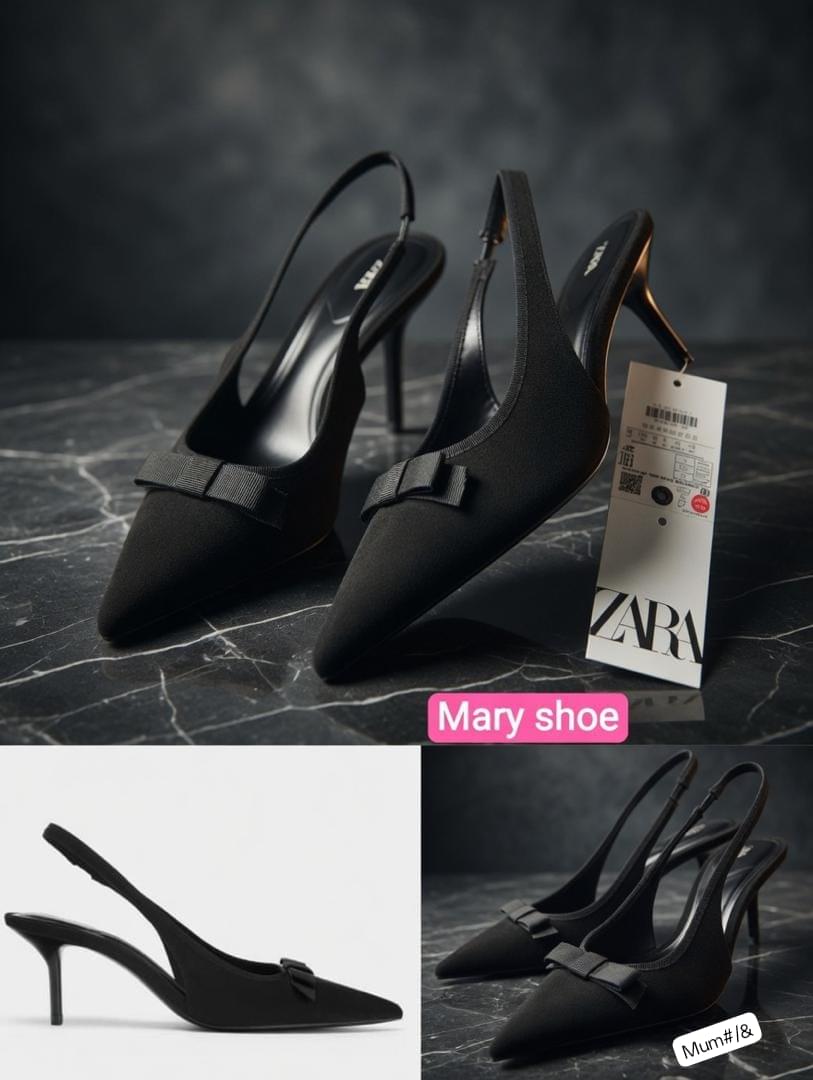 Zara Premium Pointed-Toe Slingback Kitten Heels