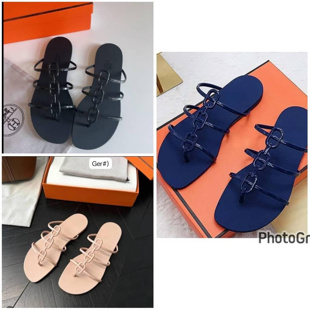 Hermès Premium Chaine d'Ancre Multi-Strap Flat Sandals