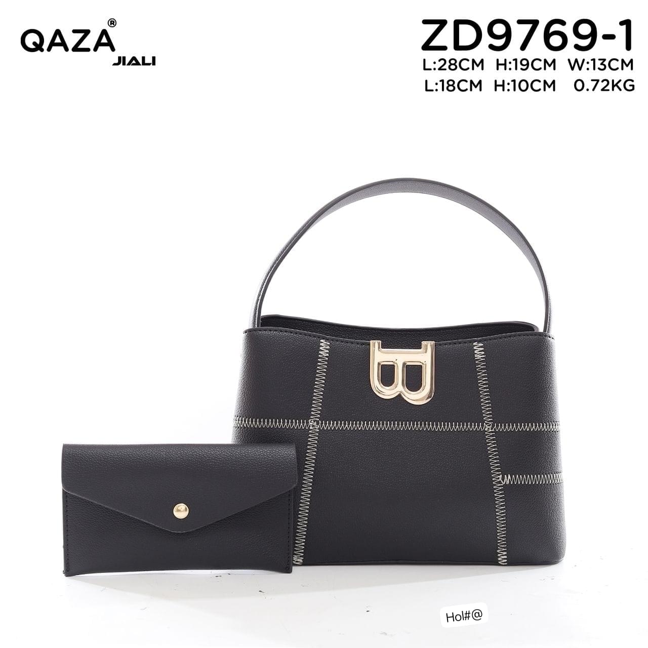 QAZA JIALI Structured Shoulder Bag and Matching Wallet Set