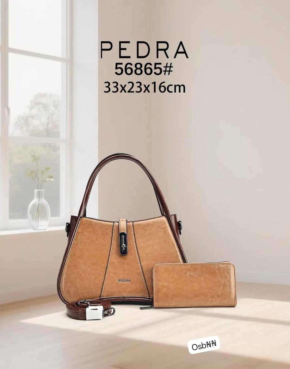 PEDRA Vintage Leather Shoulder Bag and Wallet Set