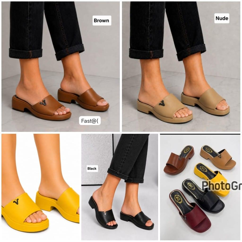 Premium Minimalist Matte Platform Wedge Mules