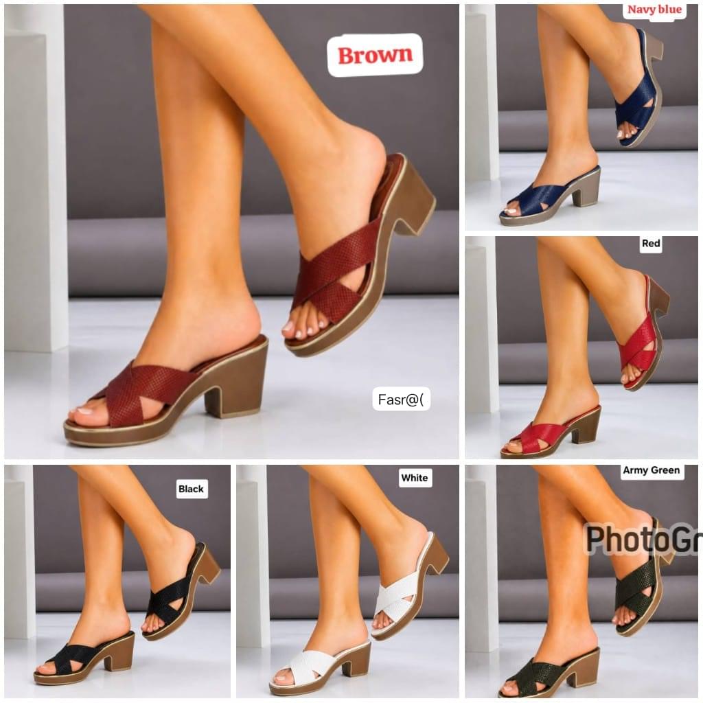 Premium Criss-Cross Textured Platform Block Heel Mules
