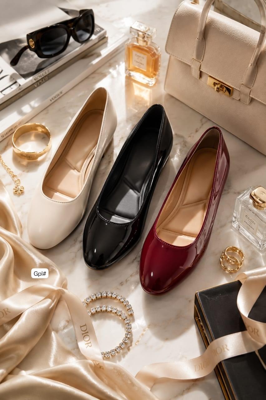 Premium High-Gloss Patent Comfort Ballet Flats