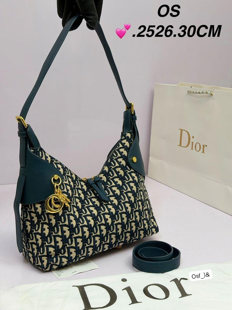 DIOR Premium Monogram Canvas Hobo Shoulder Bag