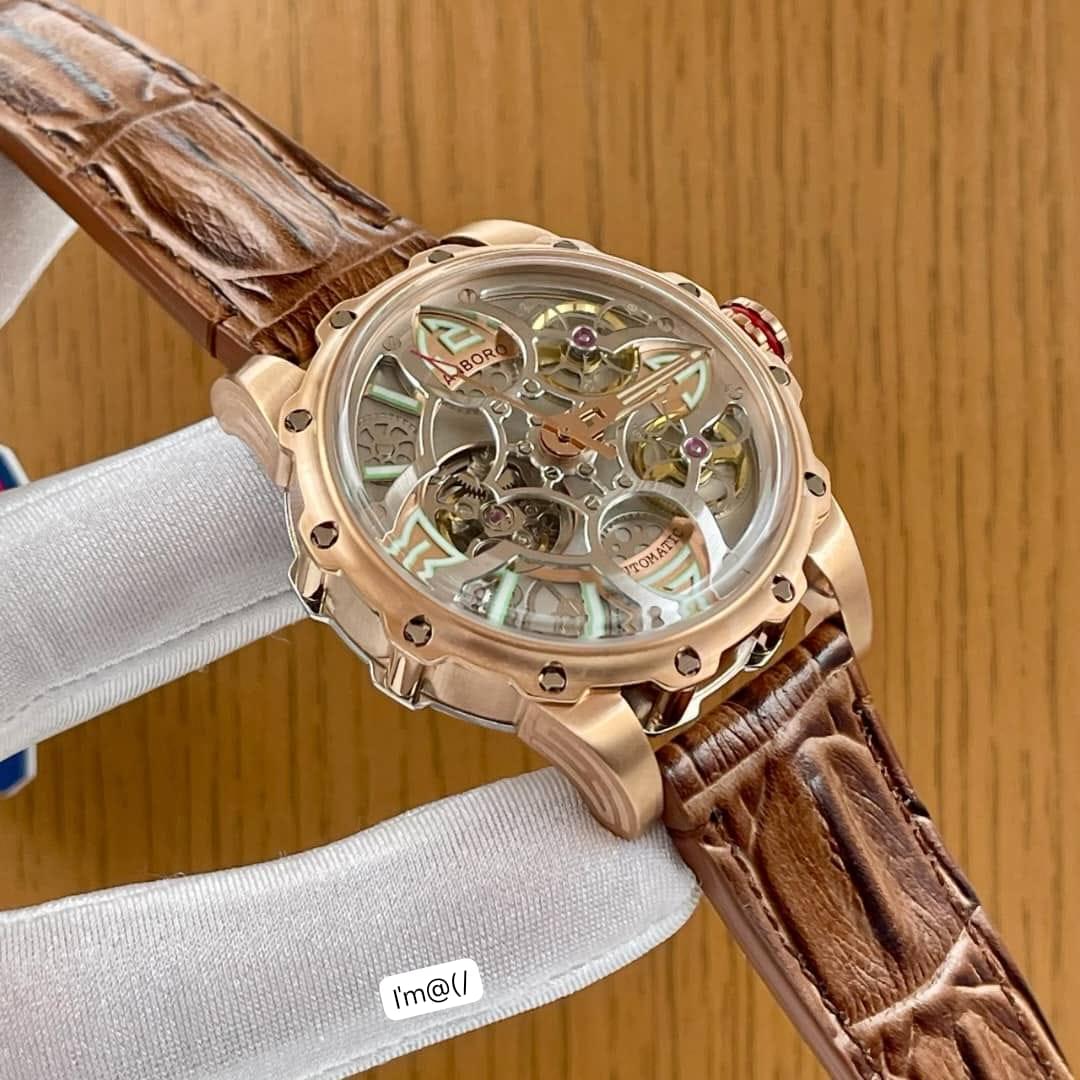 Premium Rose Gold Skeleton Automatic Watch