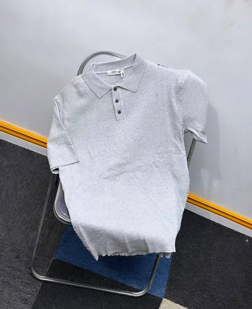 The Minimalist Bubble Knit Polo - White