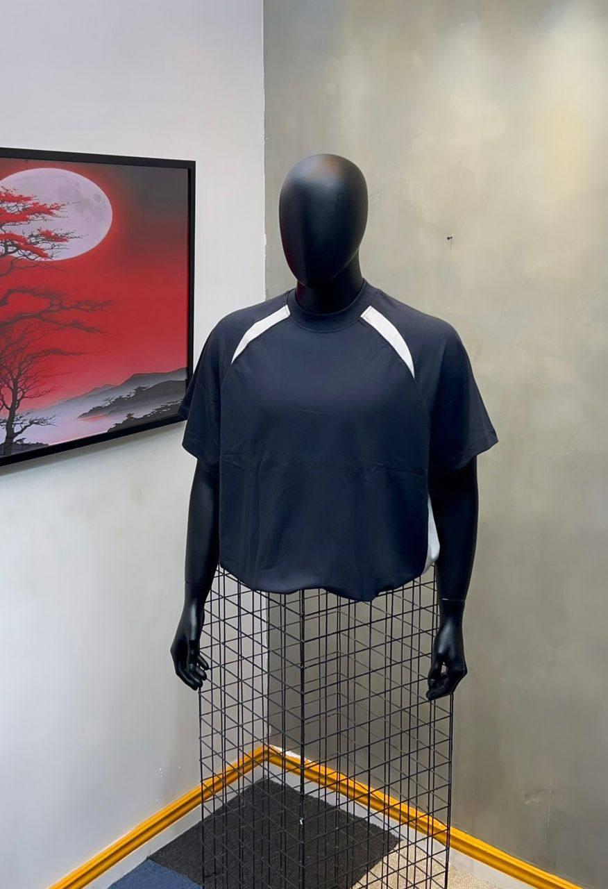 Oversized Casual Crewnecks - Minimalist Athletic Tech Style (Matte Black)