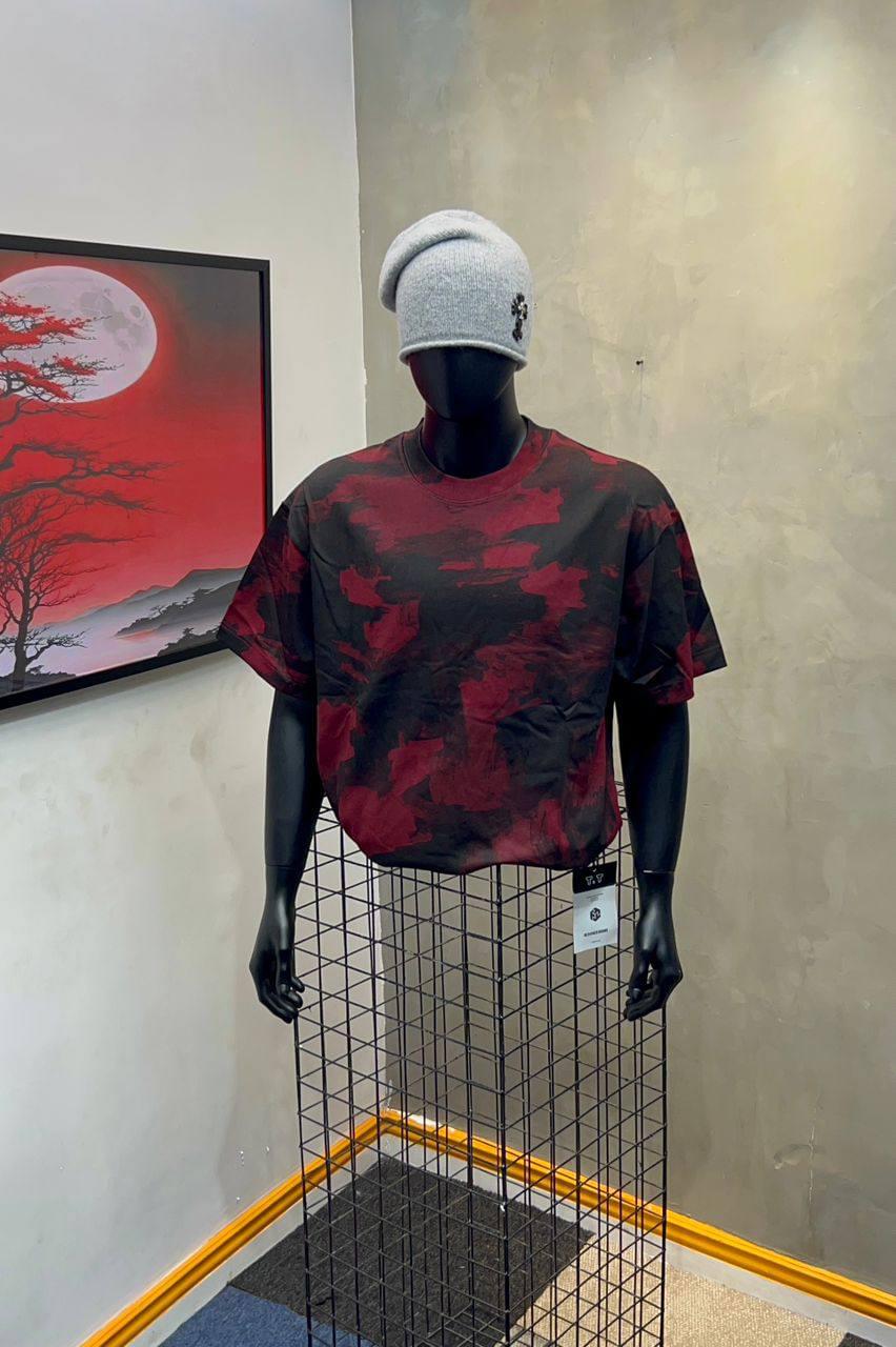 Oversized Casual Crewnecks - Distressed Abstract Camo Style