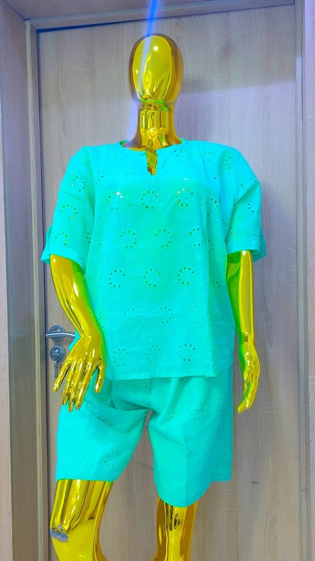 Women's Elegant Eyelet Two-Piece Short Set
