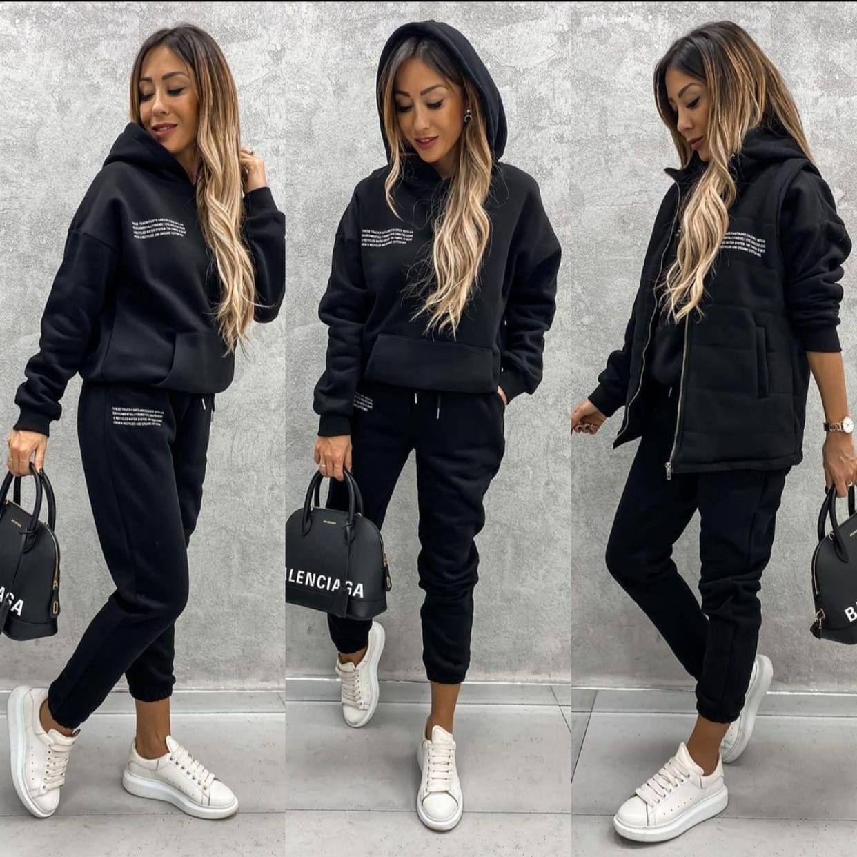 Women’s Premium Hoodie, Jogger, Puffer Vest Set