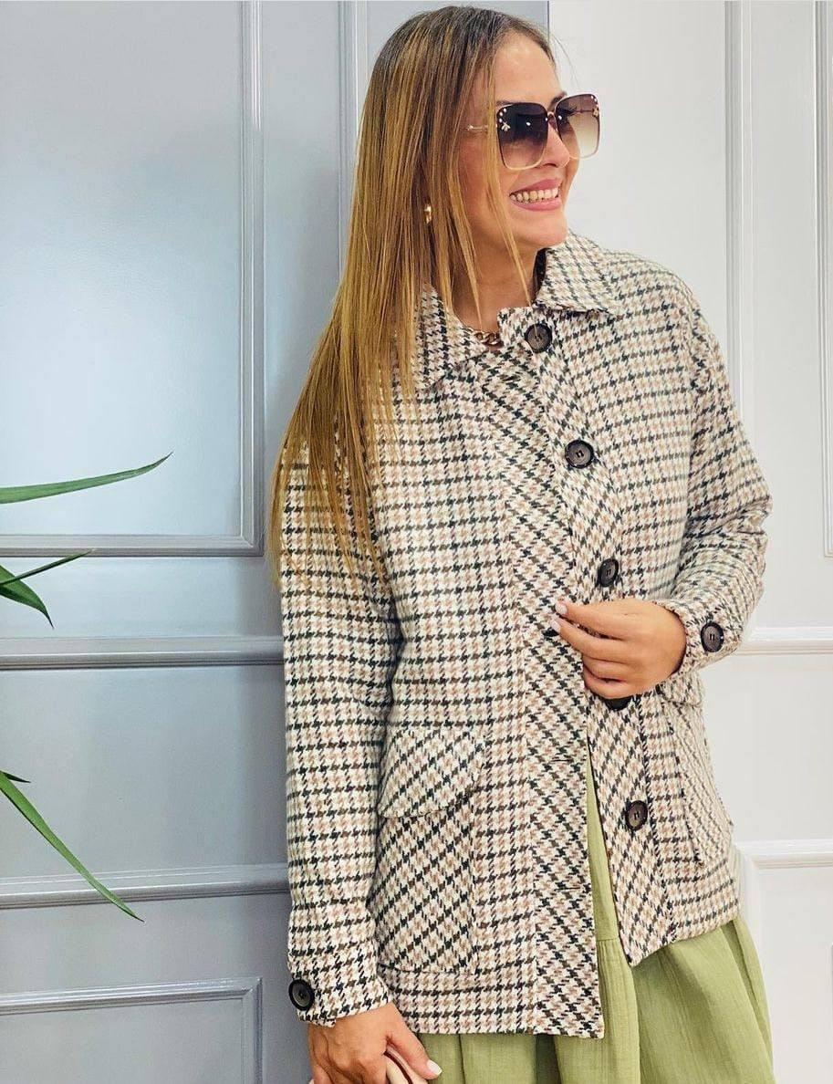 Classic  Plaid Tweed-Style Jacket